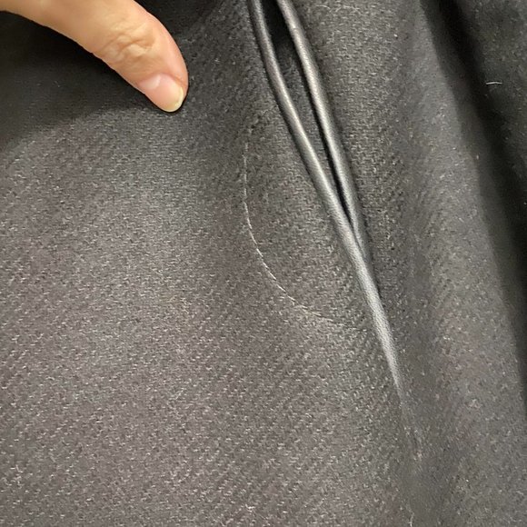 ZARA Black Coat with Black Faux Fur Hood Size M - Picture 7 of 9